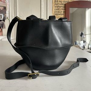 Madewell Black Leather Bucket Bag